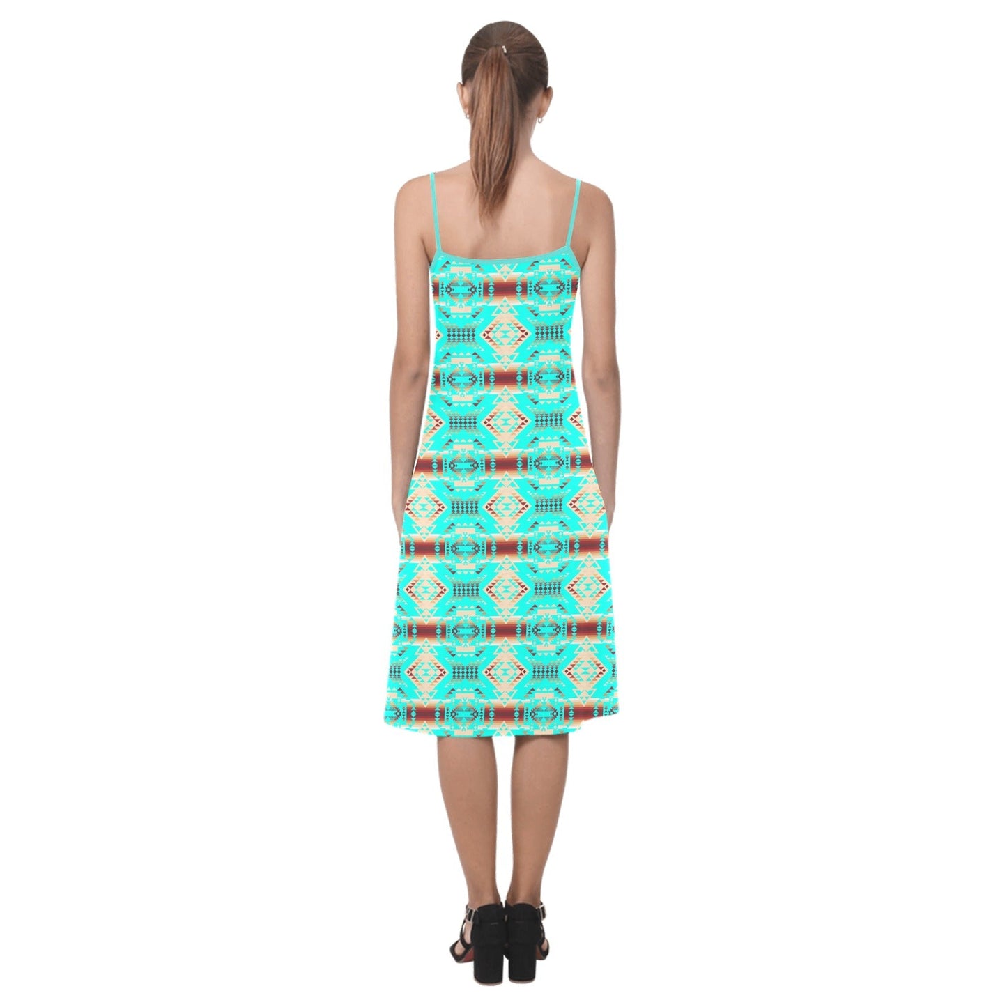 Gathering Earth Turquoise Alcestis Slip Dress (Model D05)