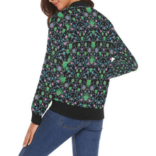 Load image into Gallery viewer, Floral Damask Garden Bomber Jacket for Women
