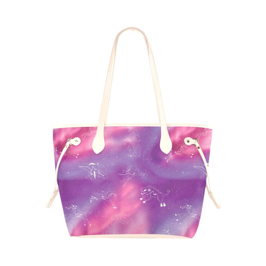 Animal Ancestors 7 Aurora Gases Pink and Purple Clover Canvas Tote Bag