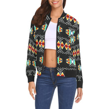 Load image into Gallery viewer, Sacred Trust Black Colour Bomber Jacket for Women
