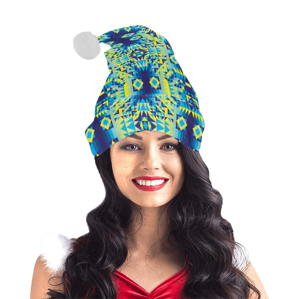 Kaleidoscope Jaune Bleu Santa Hat