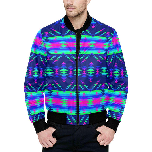 Visions of Peace Talks Men's Heavy Bomber Jacket with Quilted Lining