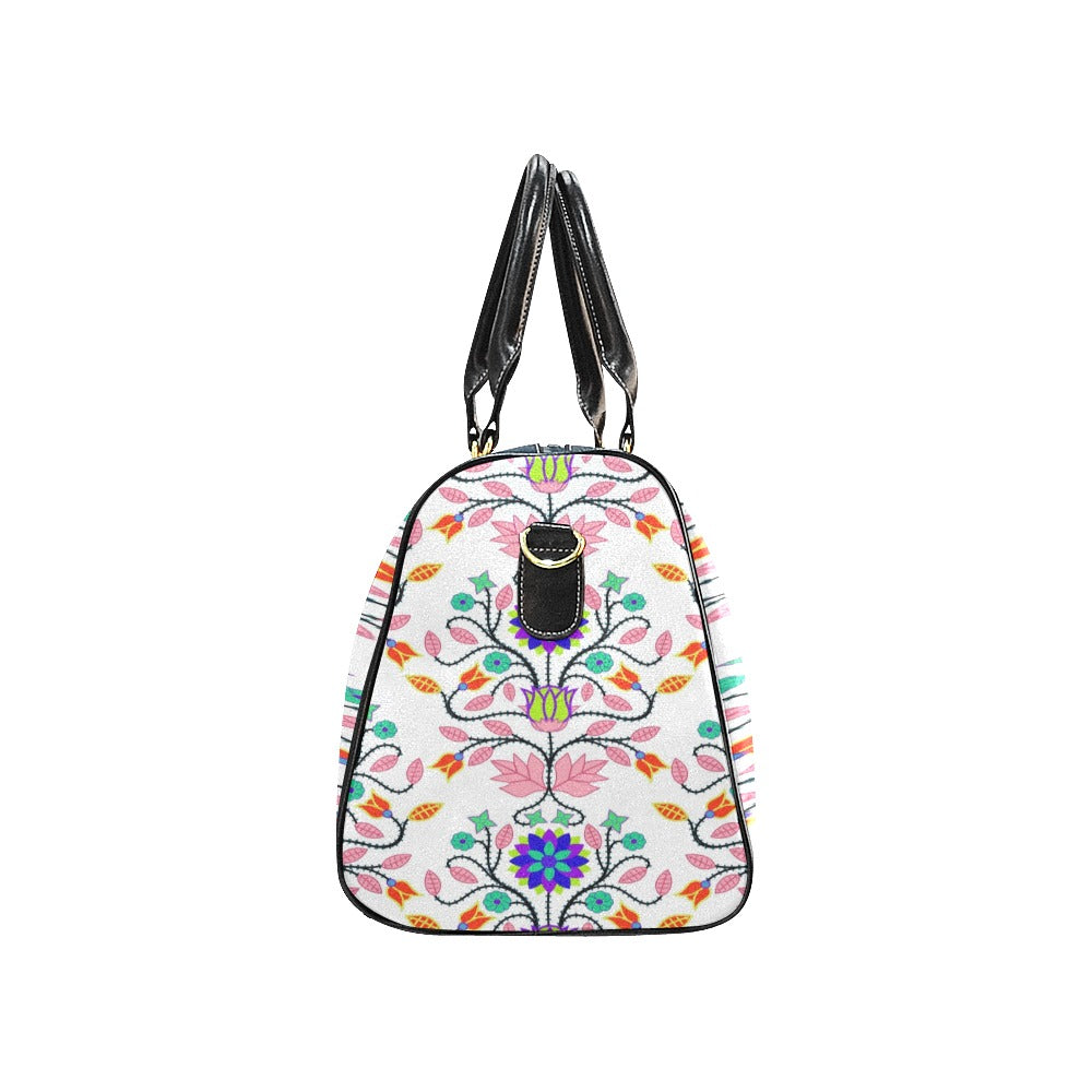 Floral Beadwork Four Clans White New Waterproof Travel Bag/Small