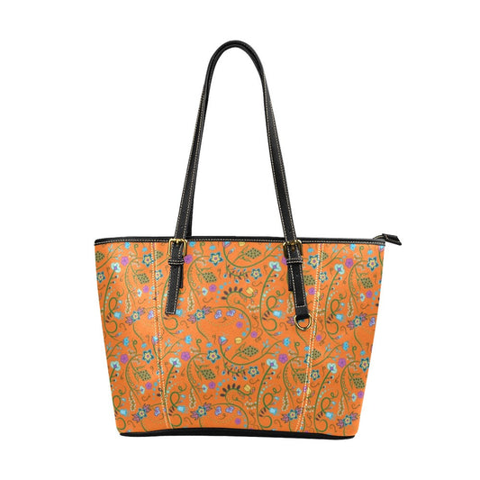 Fresh Fleur Carrot Leather Tote Bag