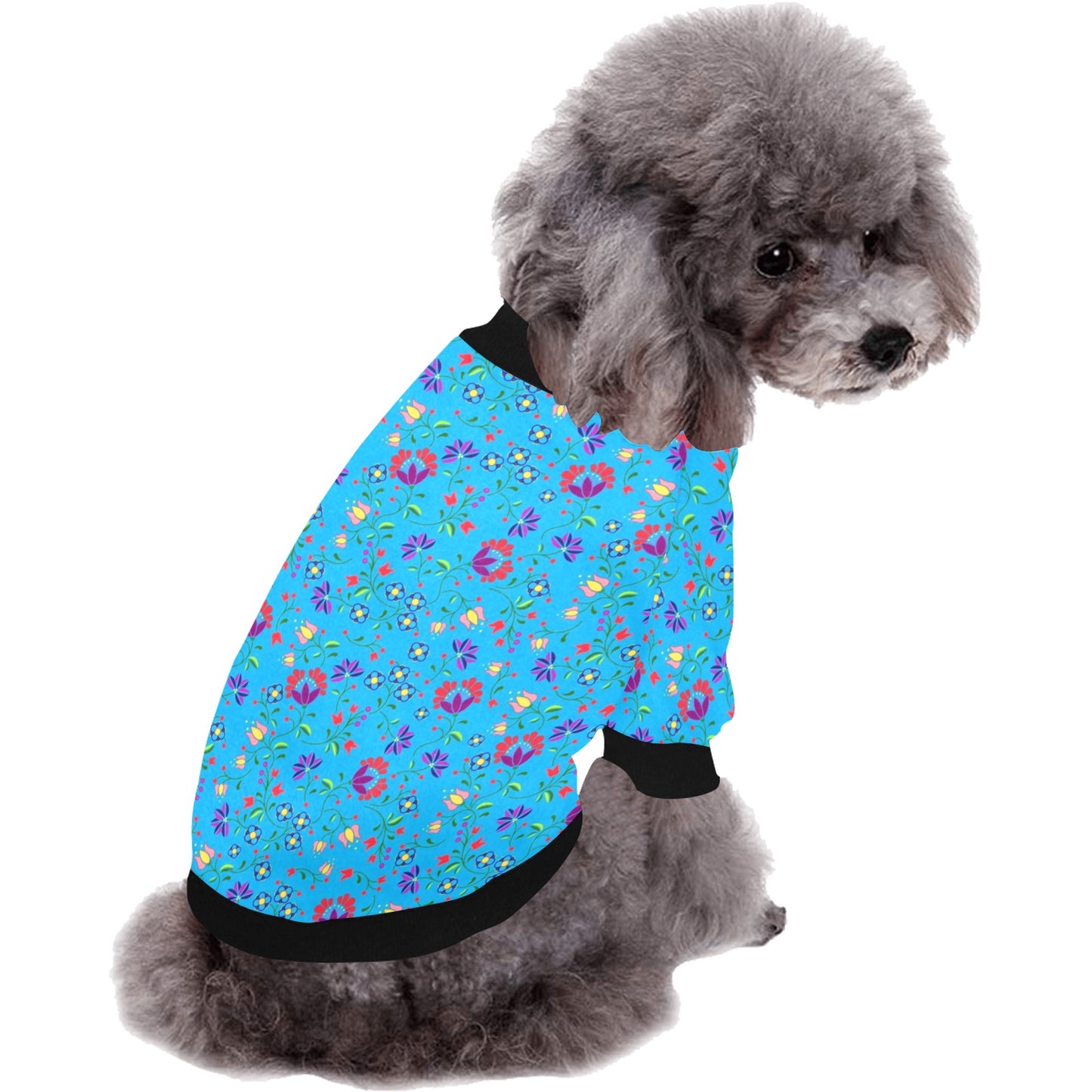 Fleur Indigine Ciel Pet Dog Round Neck Shirt