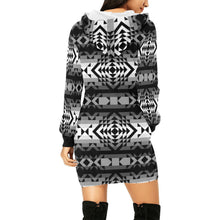 Load image into Gallery viewer, Black Rose Shadow Hoodie Dress
