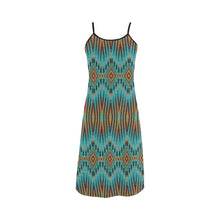 Load image into Gallery viewer, Fire Feather Turquoise Alcestis Slip Dress
