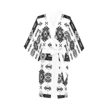 Load image into Gallery viewer, Sovereign Nation Black and White Kimono Robe
