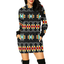 Load image into Gallery viewer, Sacred Trust Black Colour Hoodie Dress
