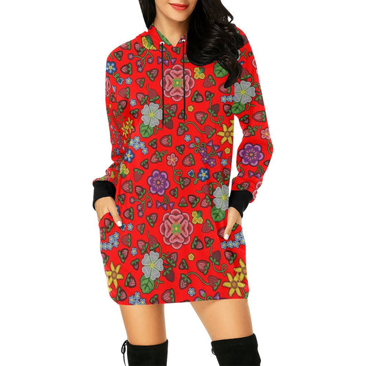 Berry Pop Fire Hoodie Dress