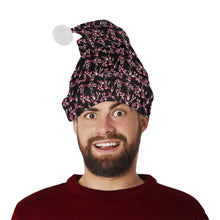 Load image into Gallery viewer, Floral Green Black Santa Hat
