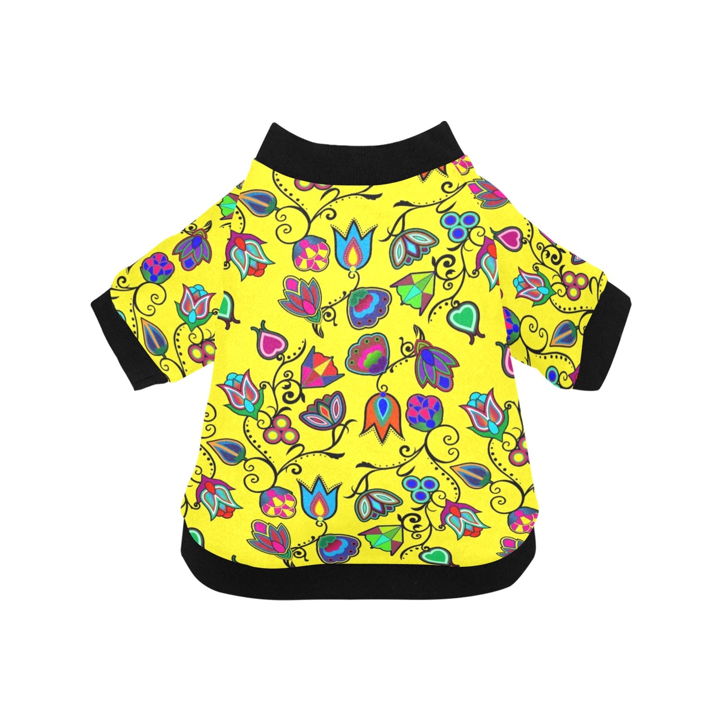 Indigenous Paisley Yellow Pet Dog Round Neck Shirt