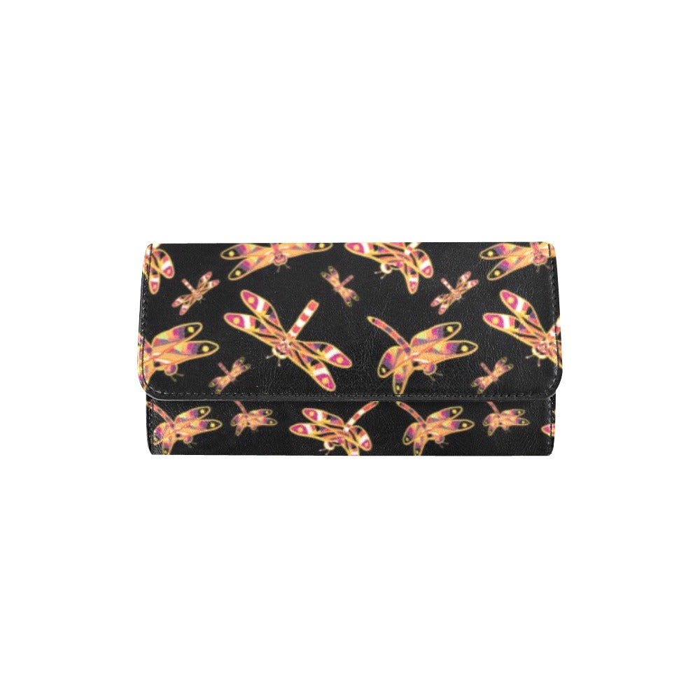 Gathering Yellow Black Women's Trifold Wallet