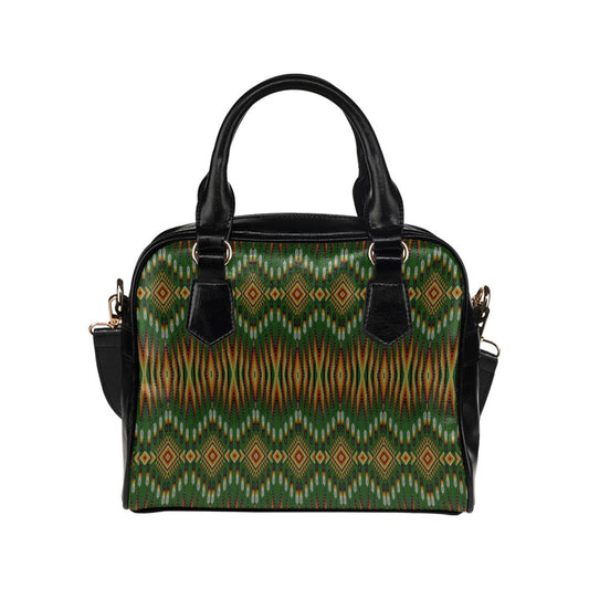 Fire Feather Green Shoulder Handbag