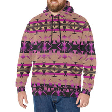 Load image into Gallery viewer, Between the Mountains Berry Men&#39;s Long Sleeve Fleece Hoodie
