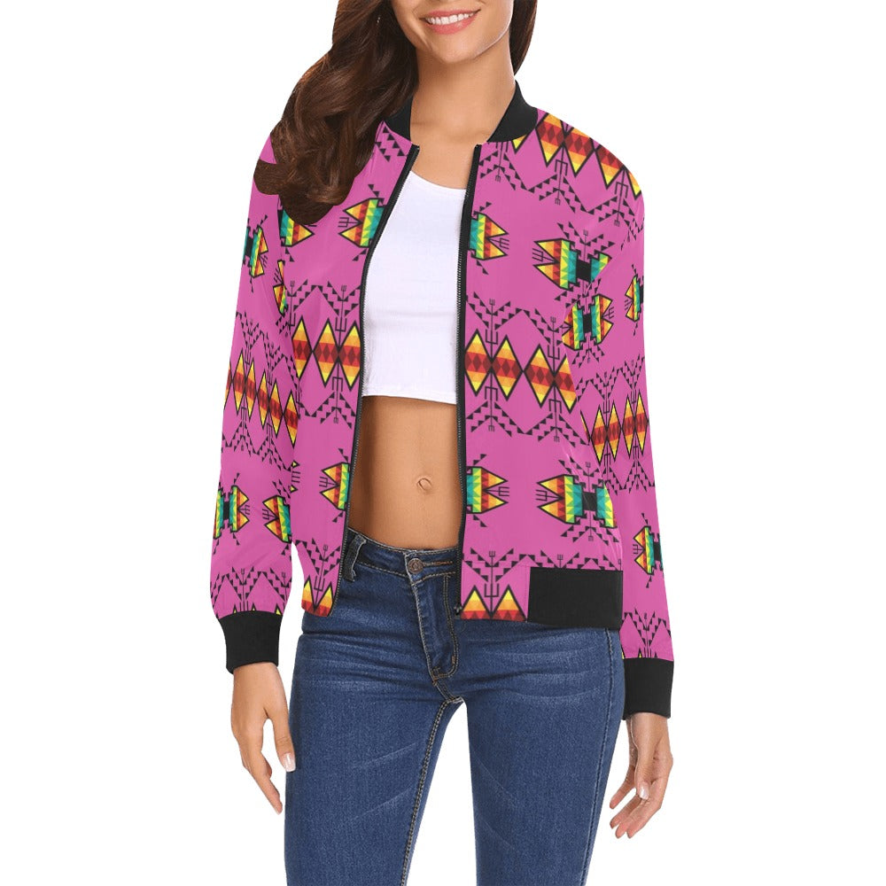 Sacred Trust Pink Bomber Jacket for Women