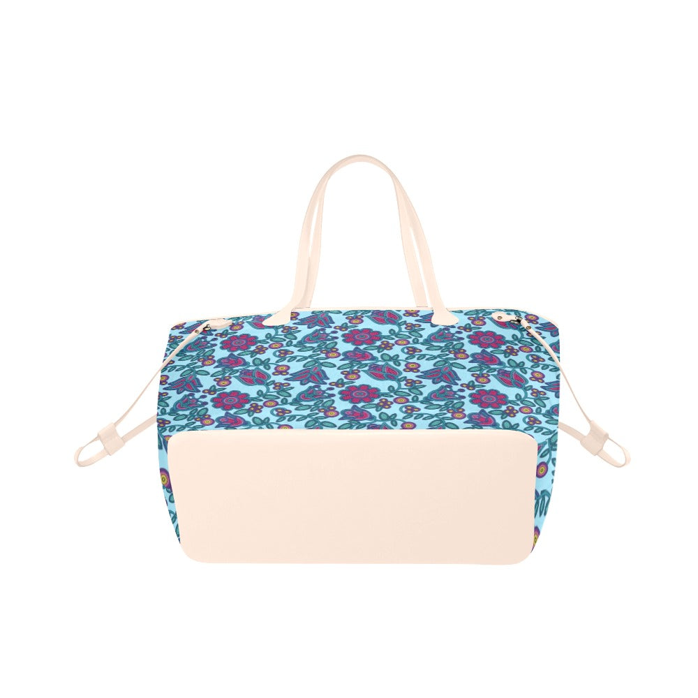 Beaded Nouveau Marine Clover Canvas Tote Bag