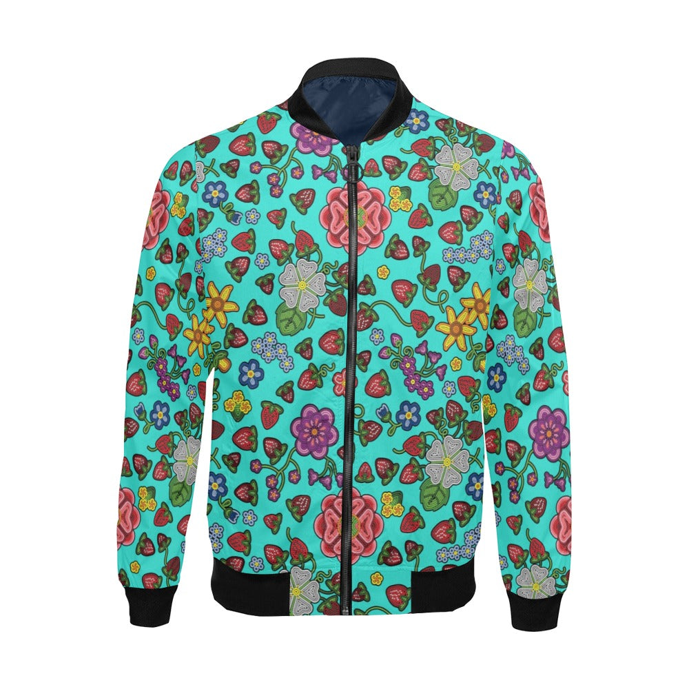 Berry Pop Turquoise Bomber Jacket For Men