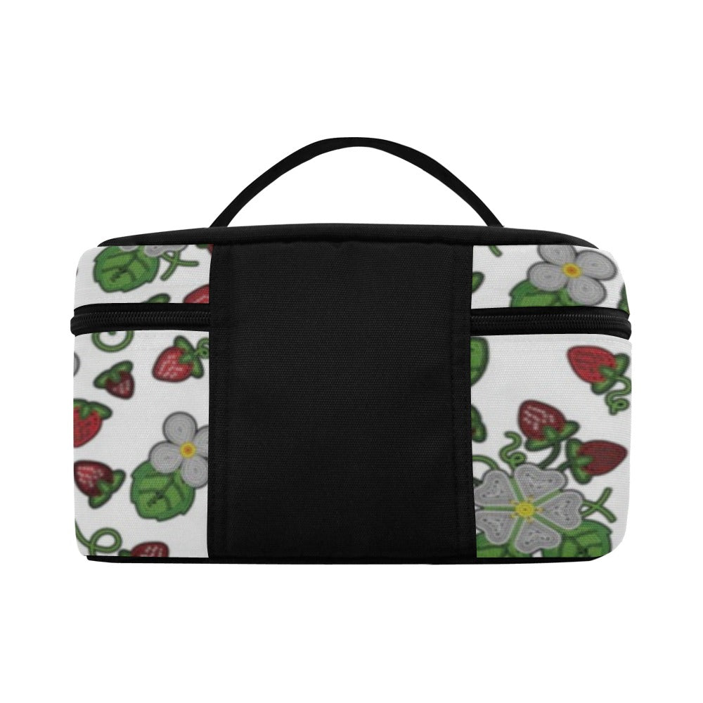 Strawberry Dreams White Cosmetic Bag/Large