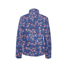 Load image into Gallery viewer, Swift Floral Peach Blue Women&#39;s Stand Collar Padded Jacket
