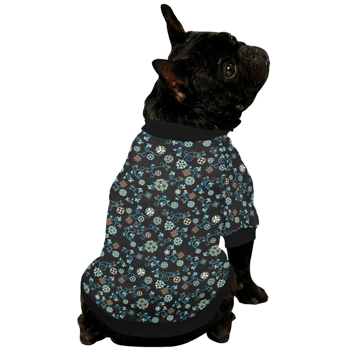 Ocean Bloom Pet Dog Round Neck Shirt