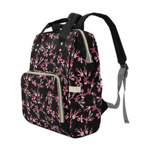 Load image into Gallery viewer, Floral Green Black Multi-Function Diaper Backpack/Diaper Bag
