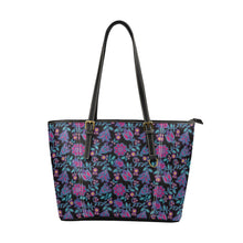 Load image into Gallery viewer, Beaded Nouveau Coal Leather Tote Bag
