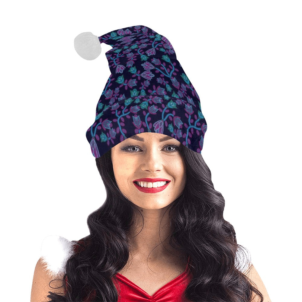 Beaded Blue Nouveau Santa Hat