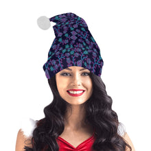 Load image into Gallery viewer, Beaded Blue Nouveau Santa Hat
