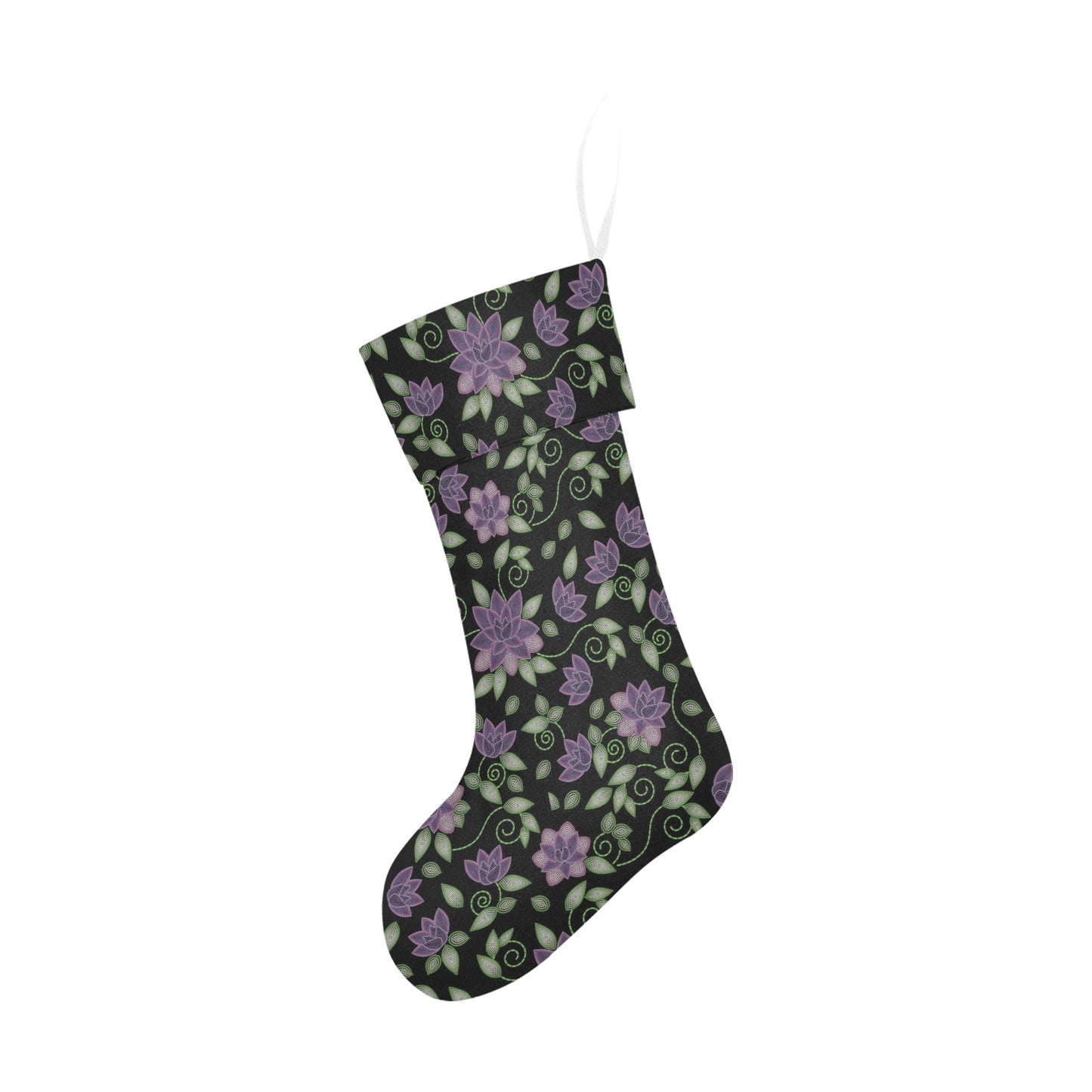 Purple Beaded Rose Christmas Stocking