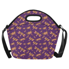 Load image into Gallery viewer, Gathering Yellow Purple Neoprene Lunch Bag/Large
