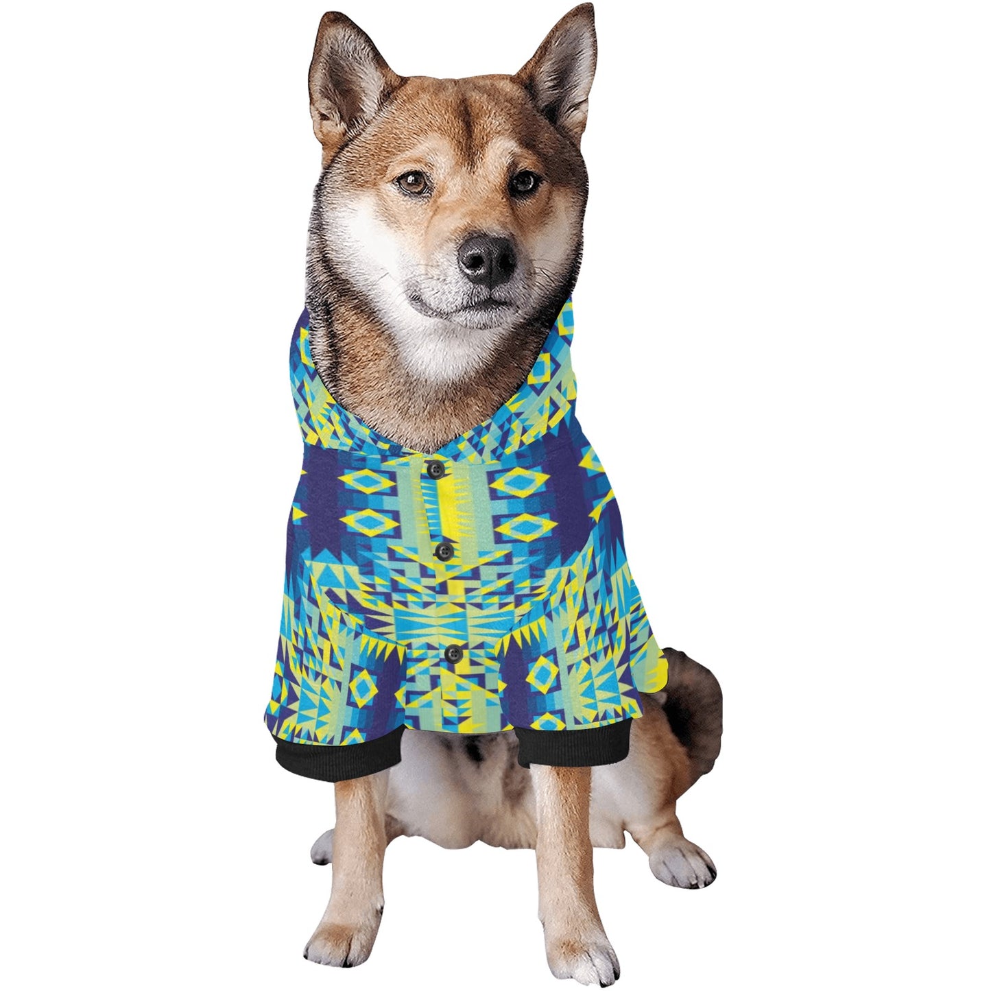 Kaleidoscope Jaune Bleu Pet Dog Hoodie