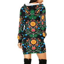 Load image into Gallery viewer, Floral Beadwork Four Clans Hoodie Dress
