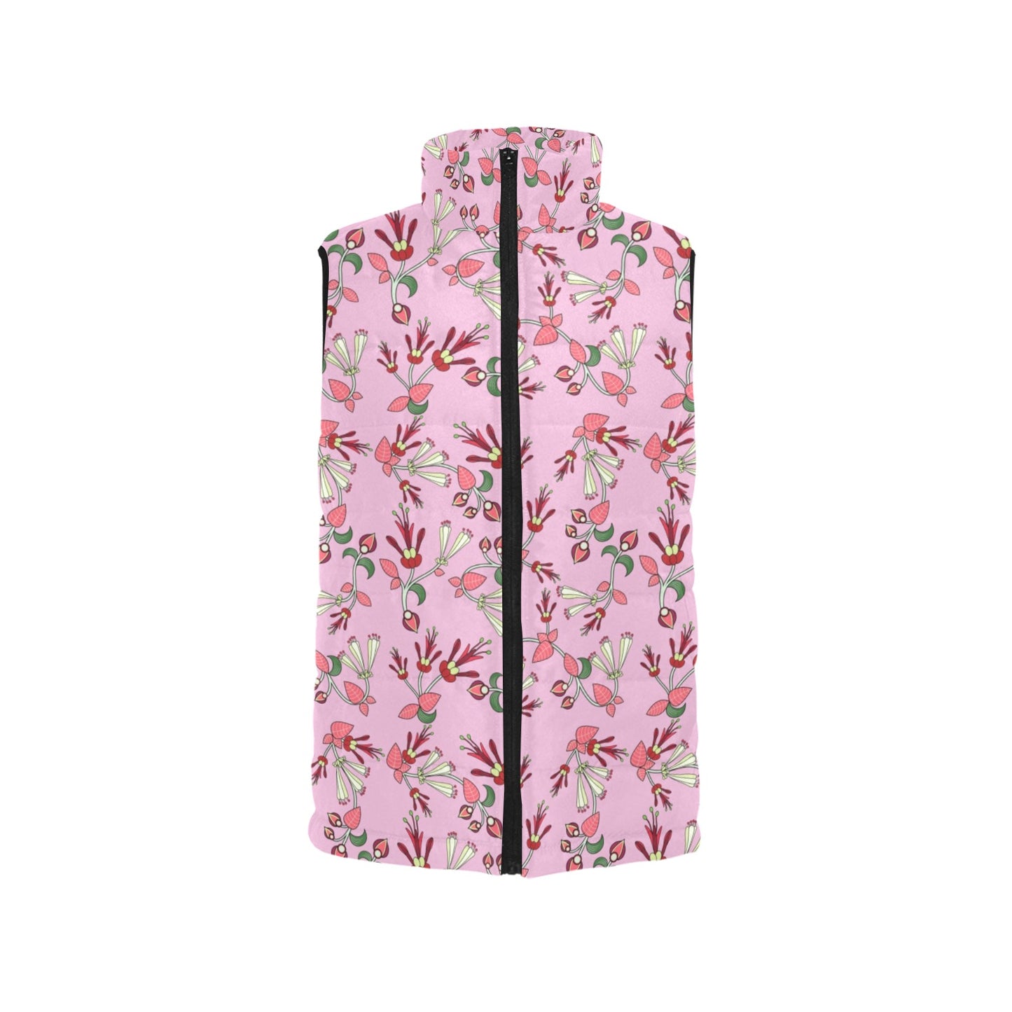 Strawberry Floral Women's Padded Vest Jacket