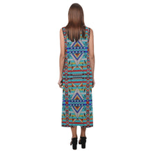 Load image into Gallery viewer, Medicine Blessing Turquoise Phaedra Sleeveless Open Fork Long Dress
