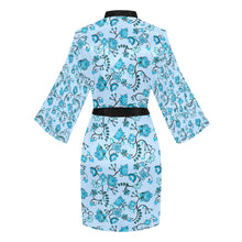 Load image into Gallery viewer, Blue Floral Amour Long Sleeve Kimono Robe

