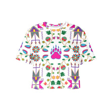 Load image into Gallery viewer, Geometric Floral Fall White Crop Top
