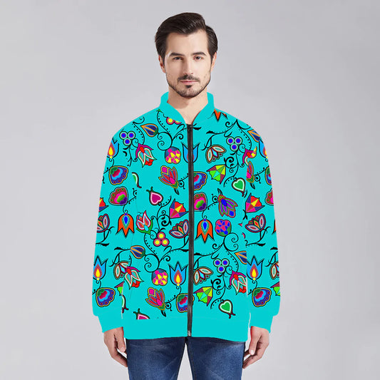 Indigenous Paisley Sky Zippered Collared Lightweight Jacket