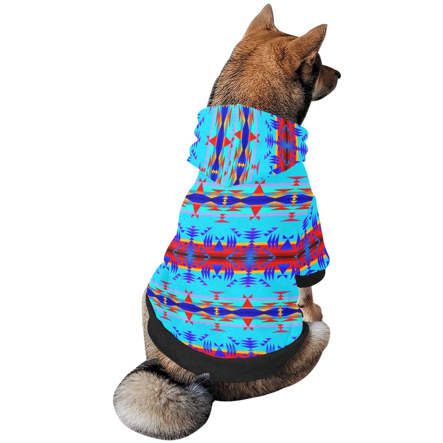 Between the Mountains Blue Pet Dog Hoodie