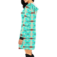 Load image into Gallery viewer, Gathering Earth Turquoise Hoodie Dress
