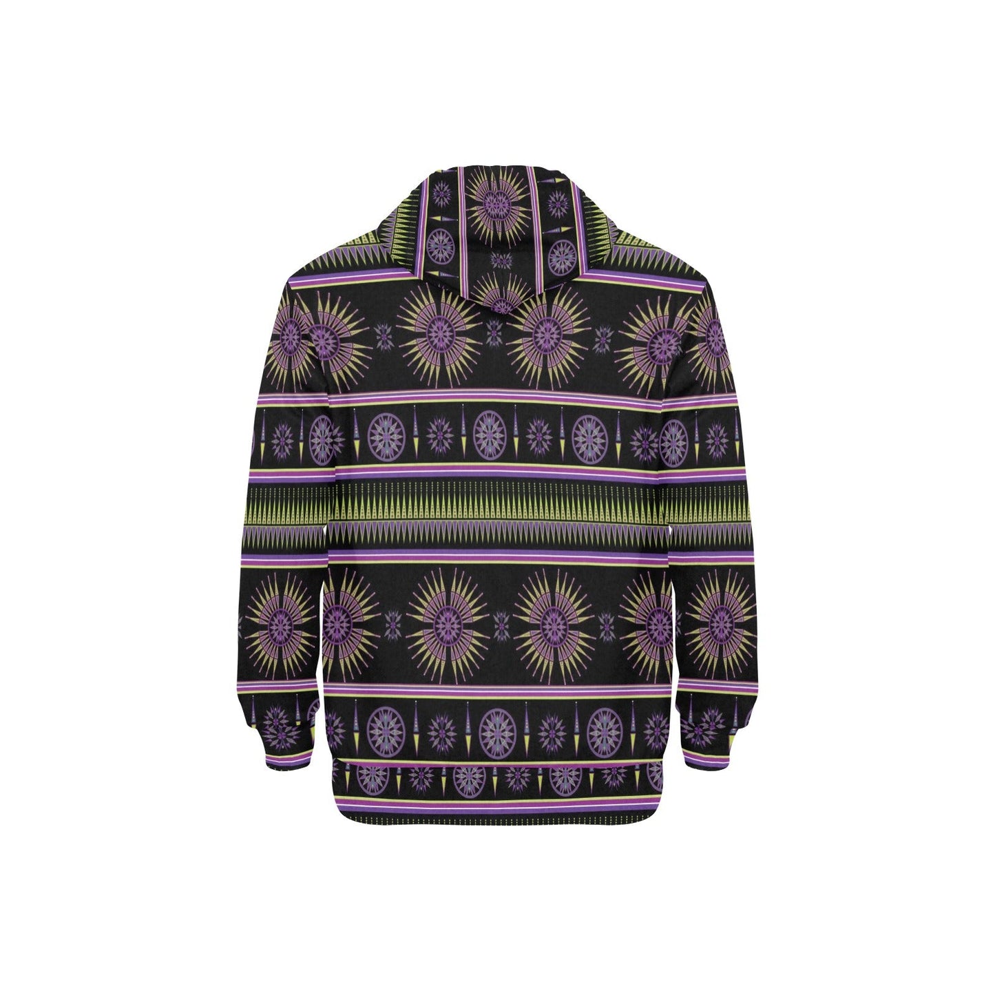 Evening Feather Wheel Men's Long Sleeve Fleece Hoodie