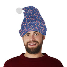 Load image into Gallery viewer, Swift Floral Peach Blue Santa Hat
