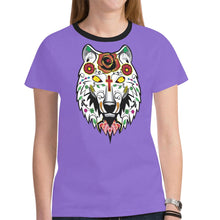 Load image into Gallery viewer, Wolf Spirit Guide Purple New T-shirt for Women
