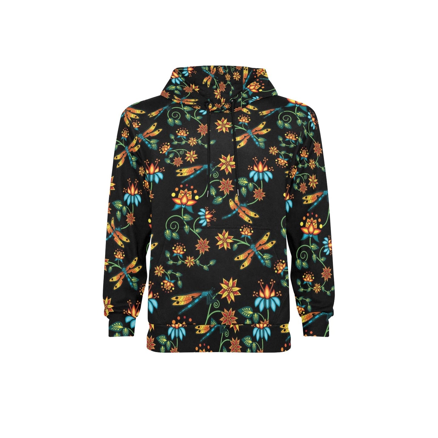 Dragon Lily Noir Men's Long Sleeve Fleece Hoodie