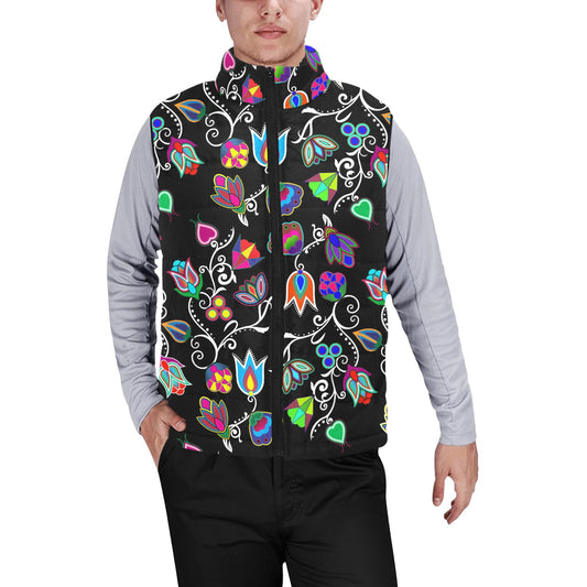 Indigenous Paisley Black Men's Padded Vest Jacket