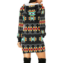 Load image into Gallery viewer, Sacred Trust Black Colour Hoodie Dress
