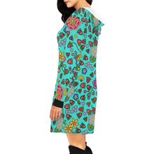 Load image into Gallery viewer, Berry Pop Turquoise Hoodie Dress
