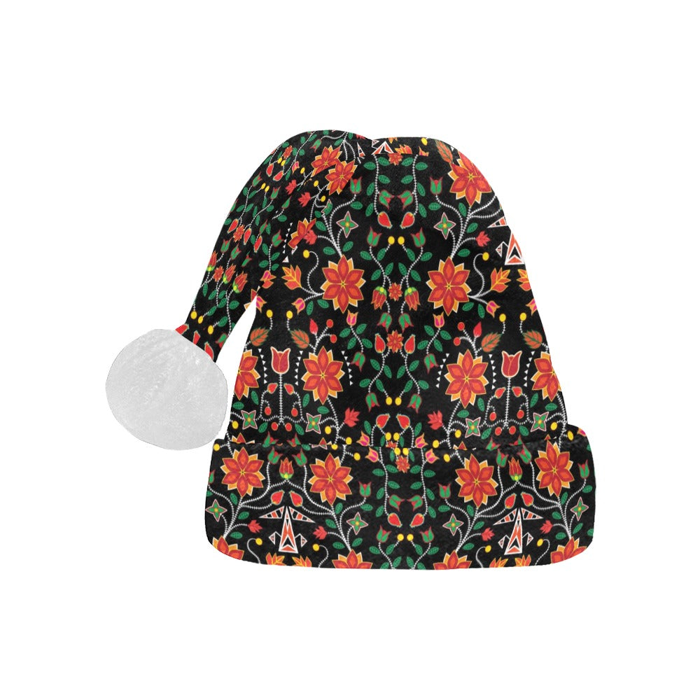 Floral Beadwork Six Bands Santa Hat
