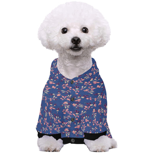 Swift Floral Peach Blue Pet Dog Hoodie