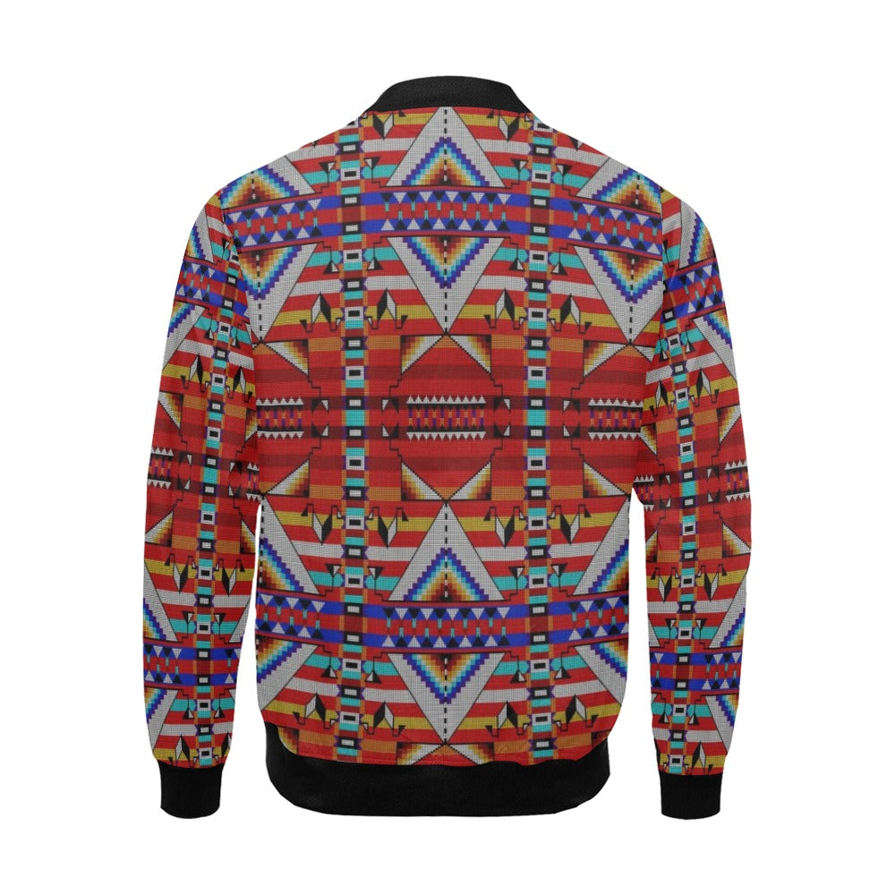 Medicine Blessing Red Bomber Jacket for Men